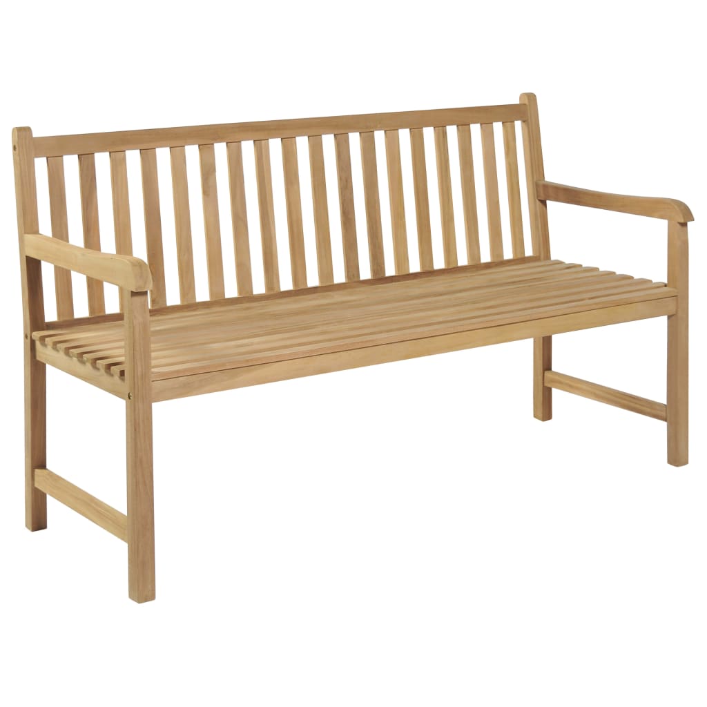 3062709_1.jpg Gartenbank mit Roter Auflage 150 cm Massivholz Teak - Massivholz Teak – Bild 1