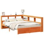 Bücherregal-Bett mit Kopfteil - Massivholz Kiefer – Bild 2
