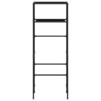 Toilettenregal 2 Ablagen Schwarz 53,5x28x143 cm Eisen – Bild 3