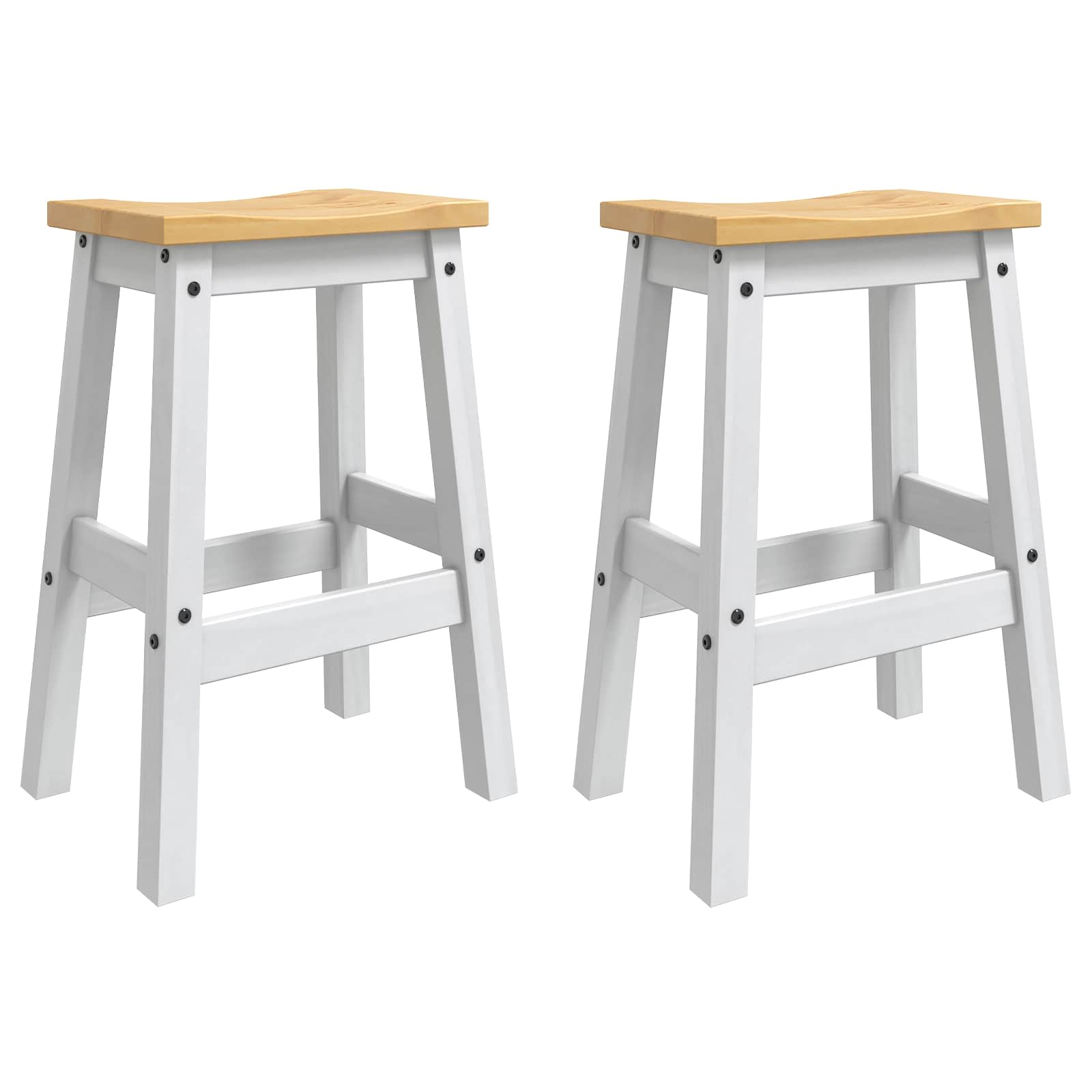 42033391_1.jpg Barhocker 2 Stk. - Massivholz Kiefer – Bild 1