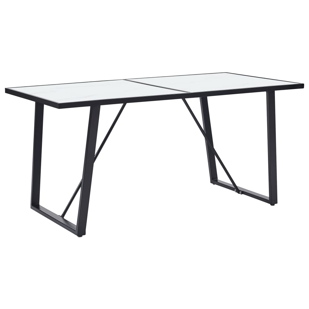 281553_1.jpg Esstisch Weiß 160 x 80 x 75 cm Hartglas – Bild 1