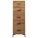 Kommode 42x35x110 cm Massivholz Kiefer - Massivholz Kiefer – Bild 3