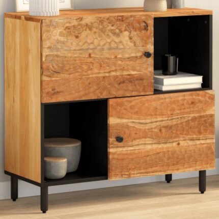 Beistellschrank 80x33x75 cm Massivholz Akazie - Massivholz Akazie