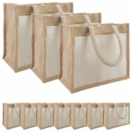Jute-Handtaschen mit Tasche