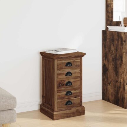 Kommode mit Schubladen Natur 35 x 30 x 60 cm Massivholz Teak - Massivholz Teak